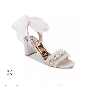 Badgley Mischka Women's Tana Embellished Ankle Tie Sandals size 8